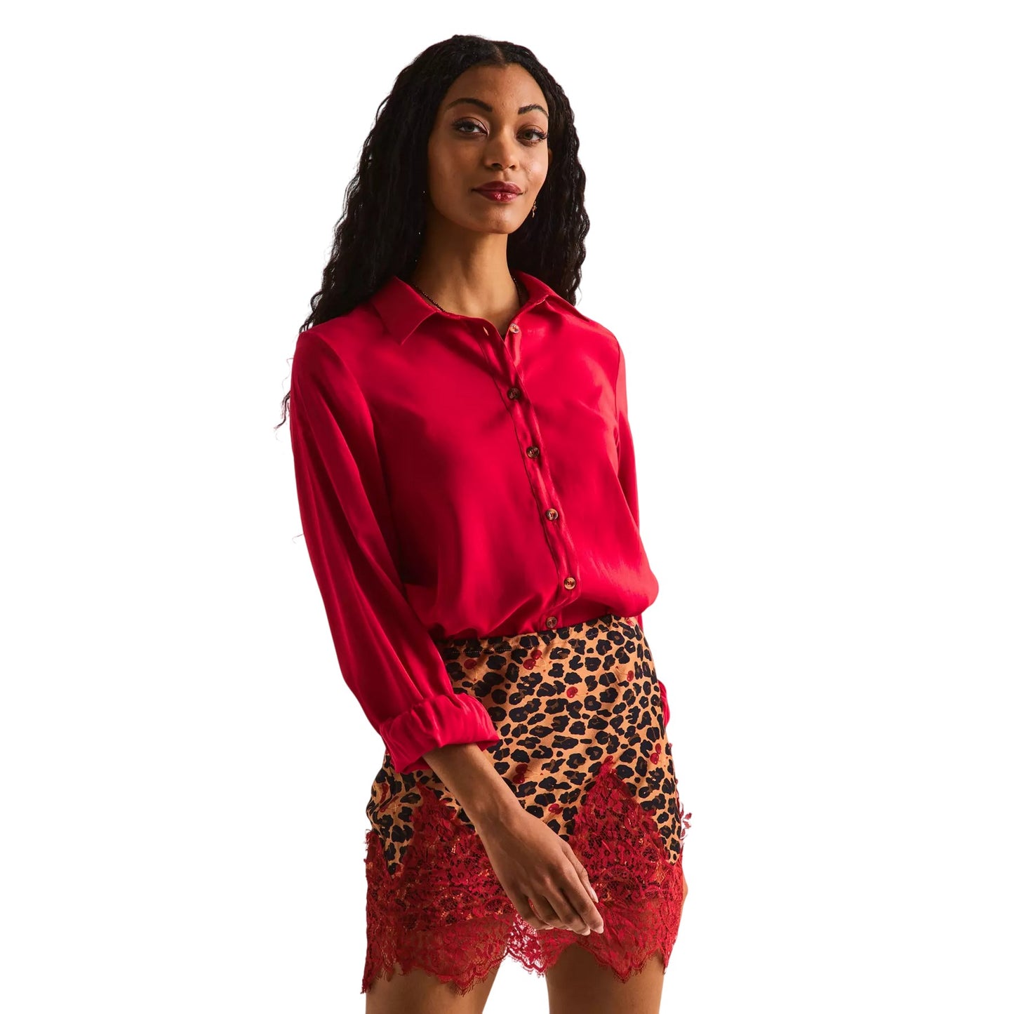 Red - Side - Never Fully Dressed Womens-Ladies Shirt