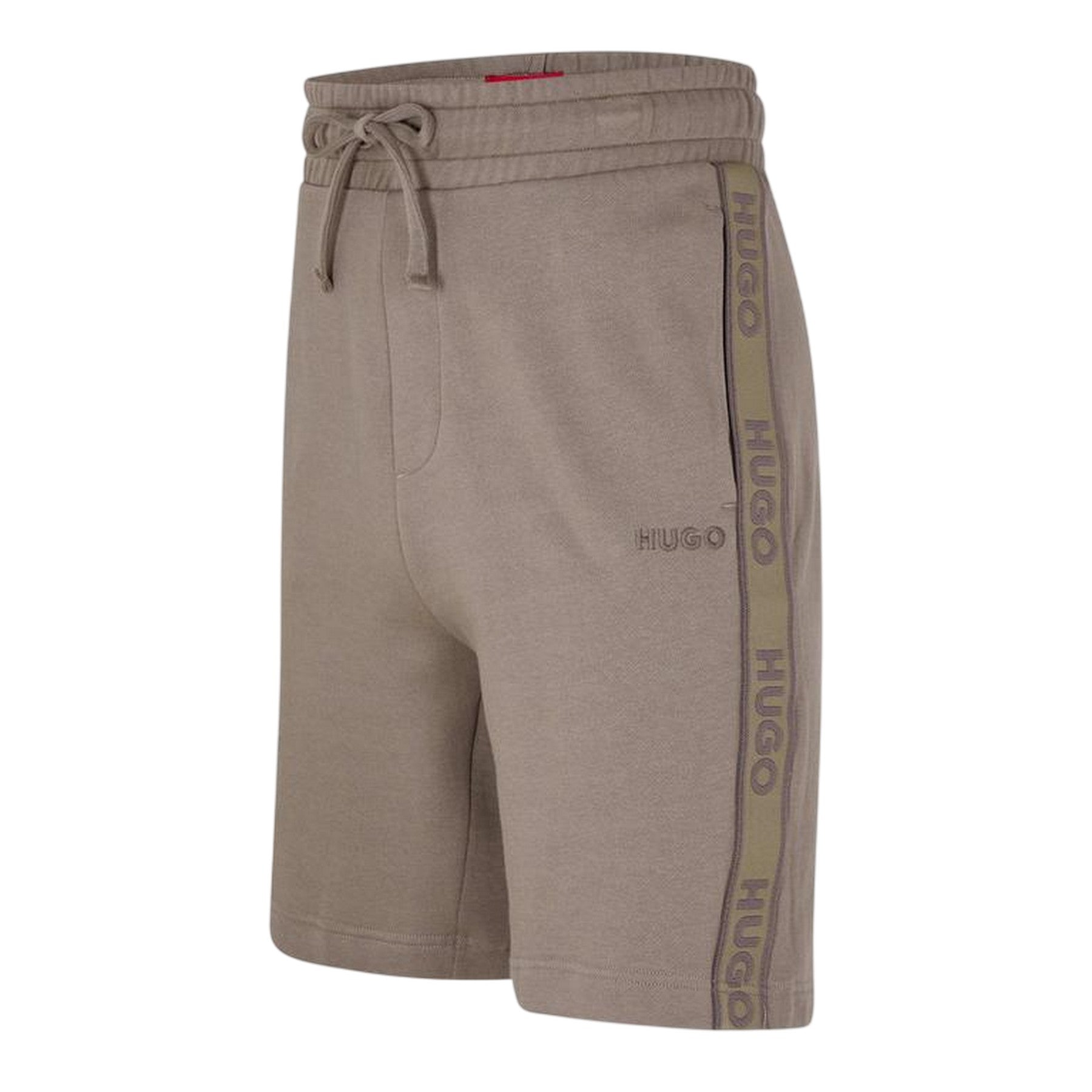 Beige - Side - Hugo Mens Sporty Logo Shorts