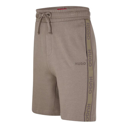 Beige - Side - Hugo Mens Sporty Logo Shorts