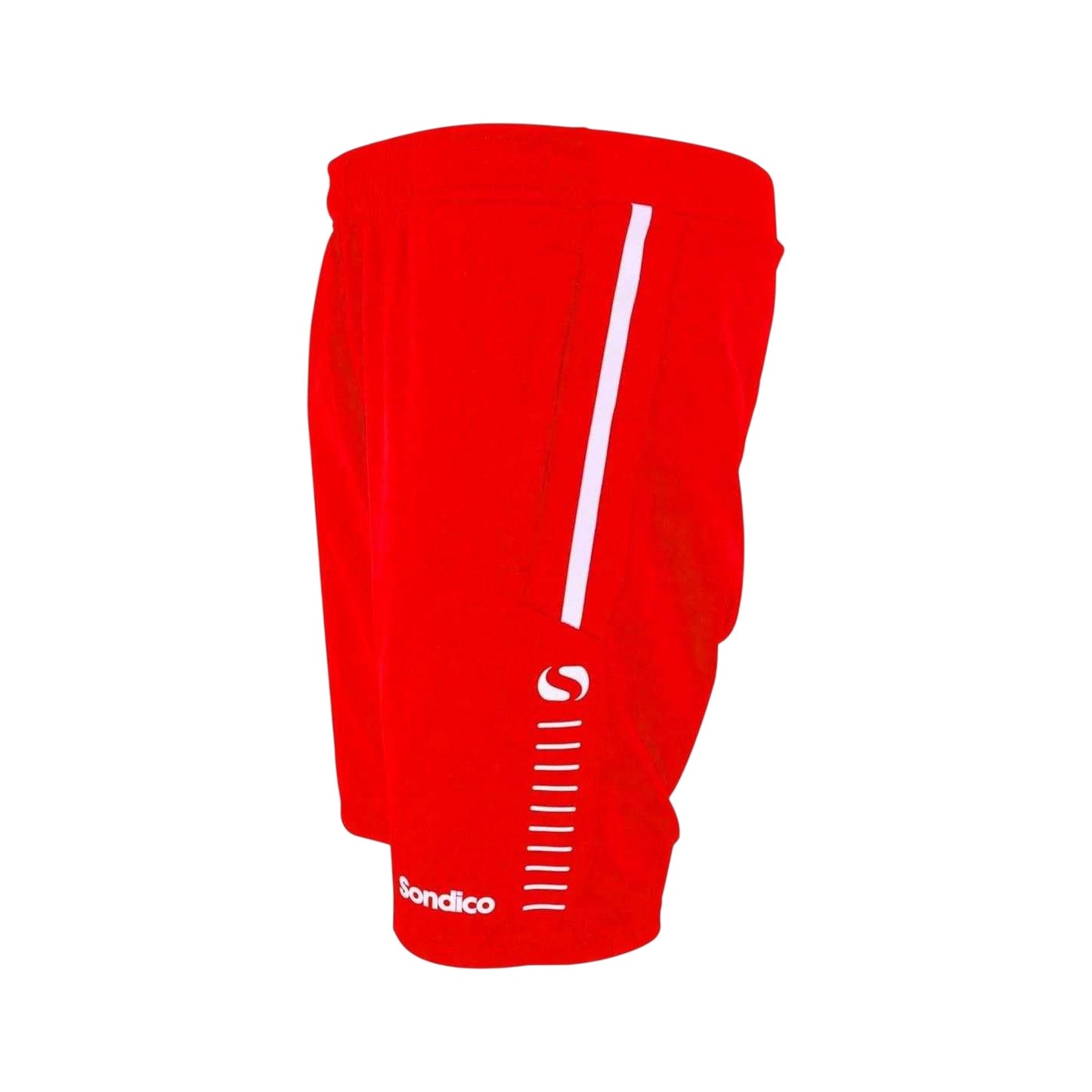 Red - Back - Sondico Mens Side Stripe Logo Training Shorts