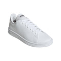 White - Front - Adidas Womens-Ladies Advantage Base Trainers