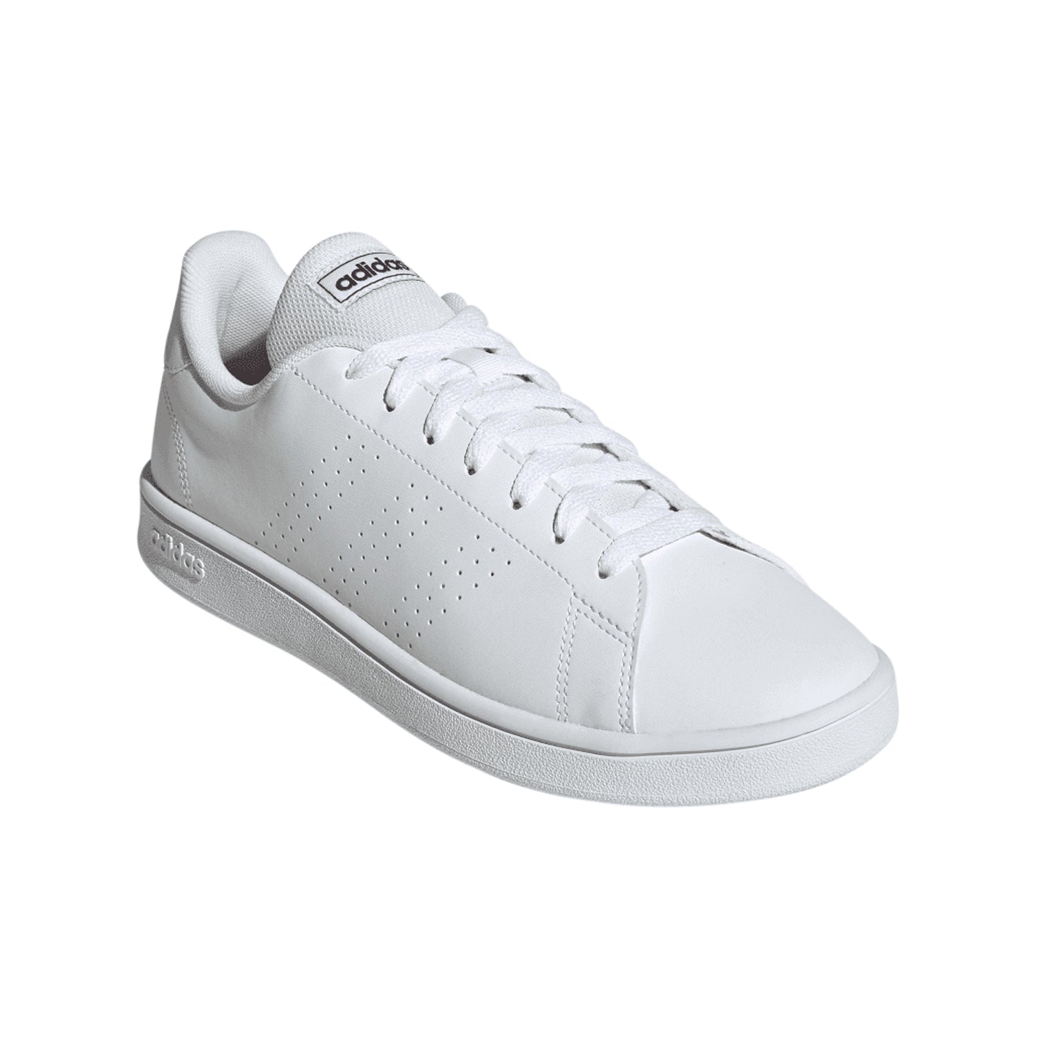 White - Front - Adidas Womens-Ladies Advantage Base Trainers
