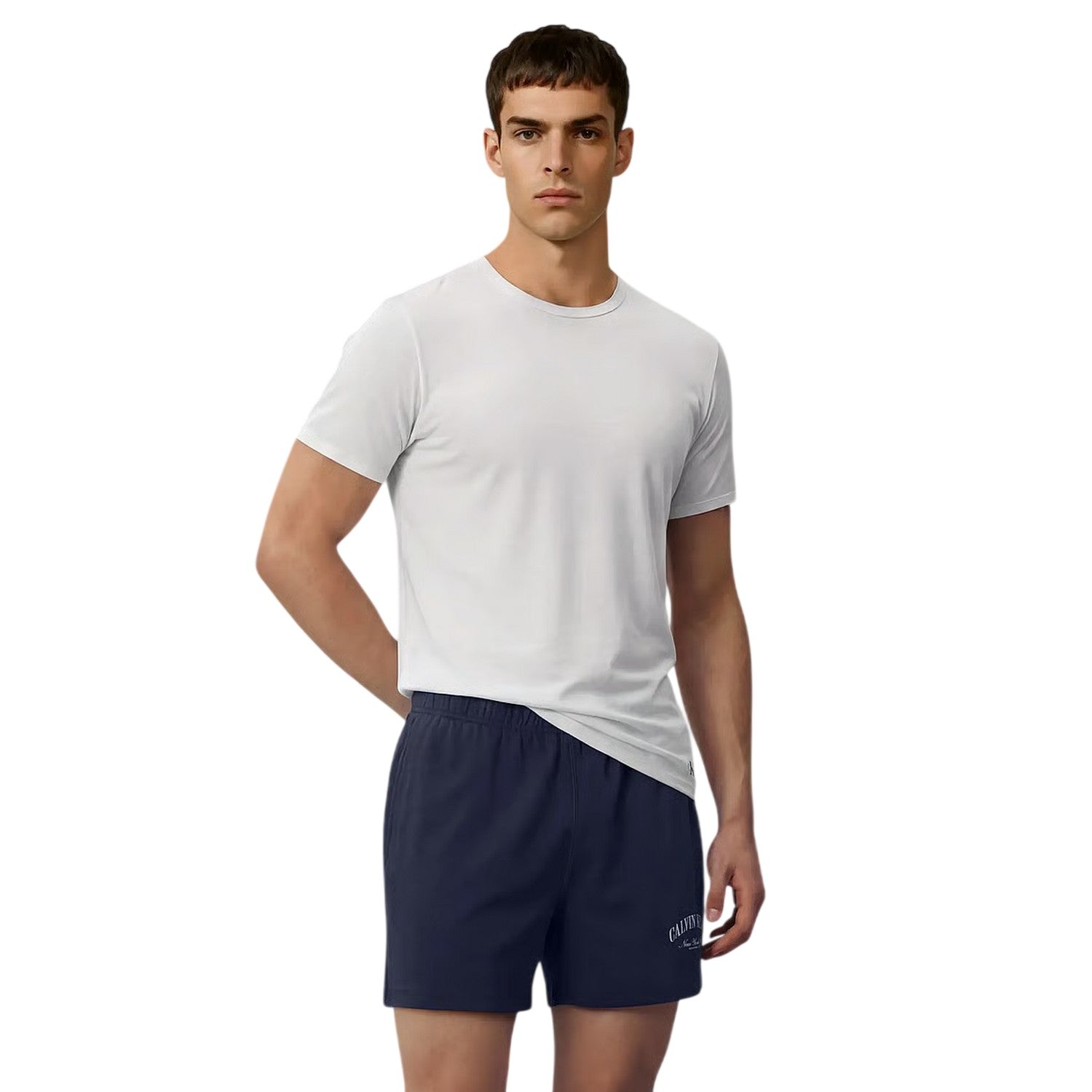 Dark Denim - Side - Calvin Klein Mens New York Collegiate Athletic Shorts