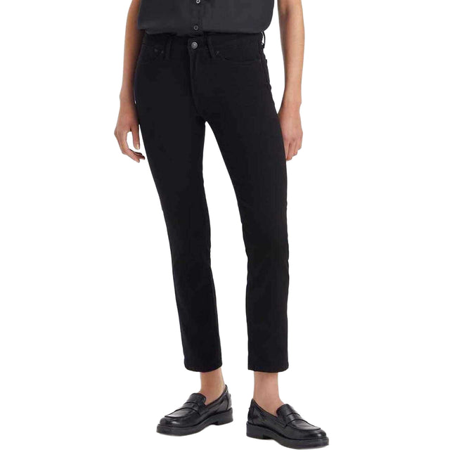 Black - Side - Levis Womens-Ladies 712 Pocket Welted Slim Jeans