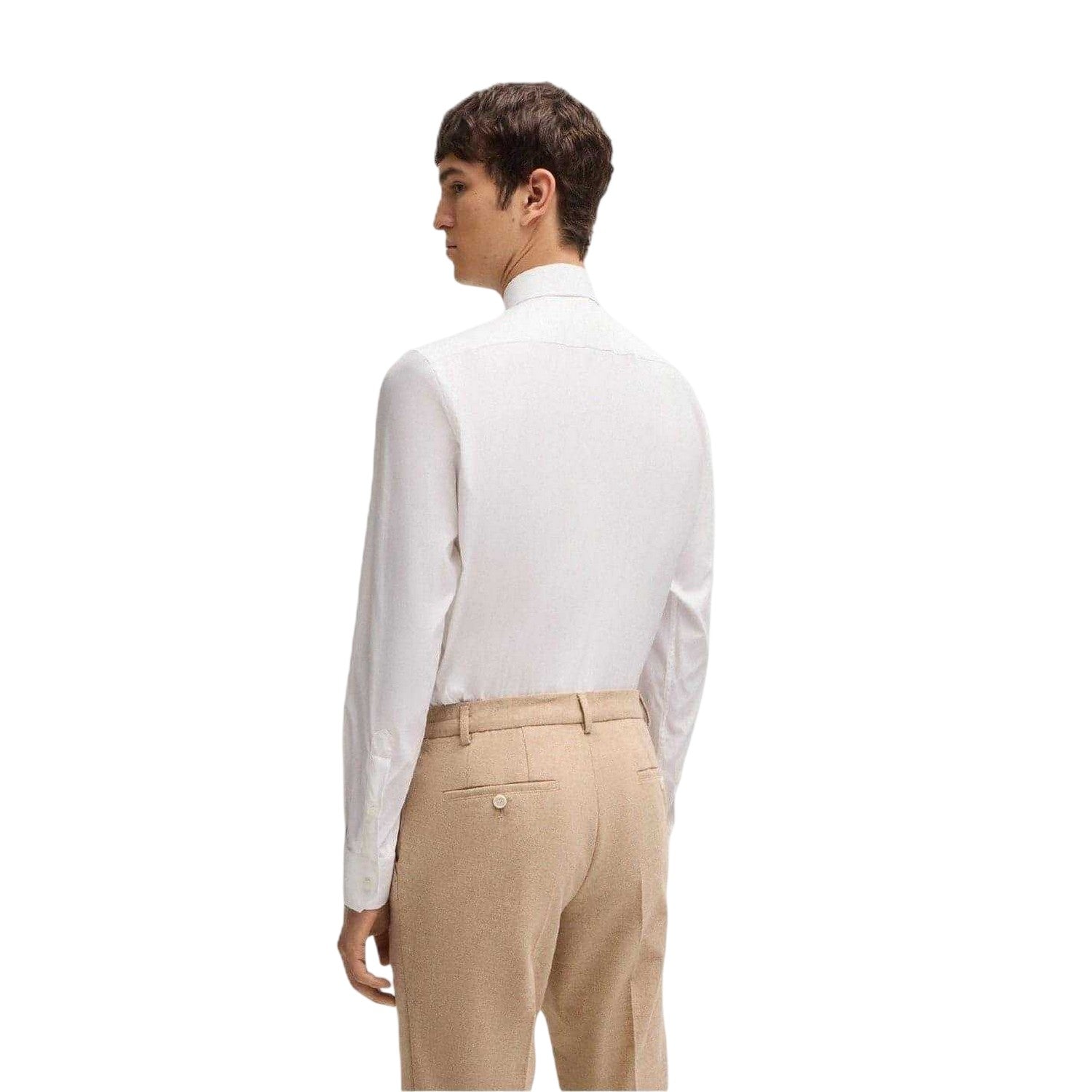 White - Back - Boss Mens Joe Oxford Point Collar Shirt