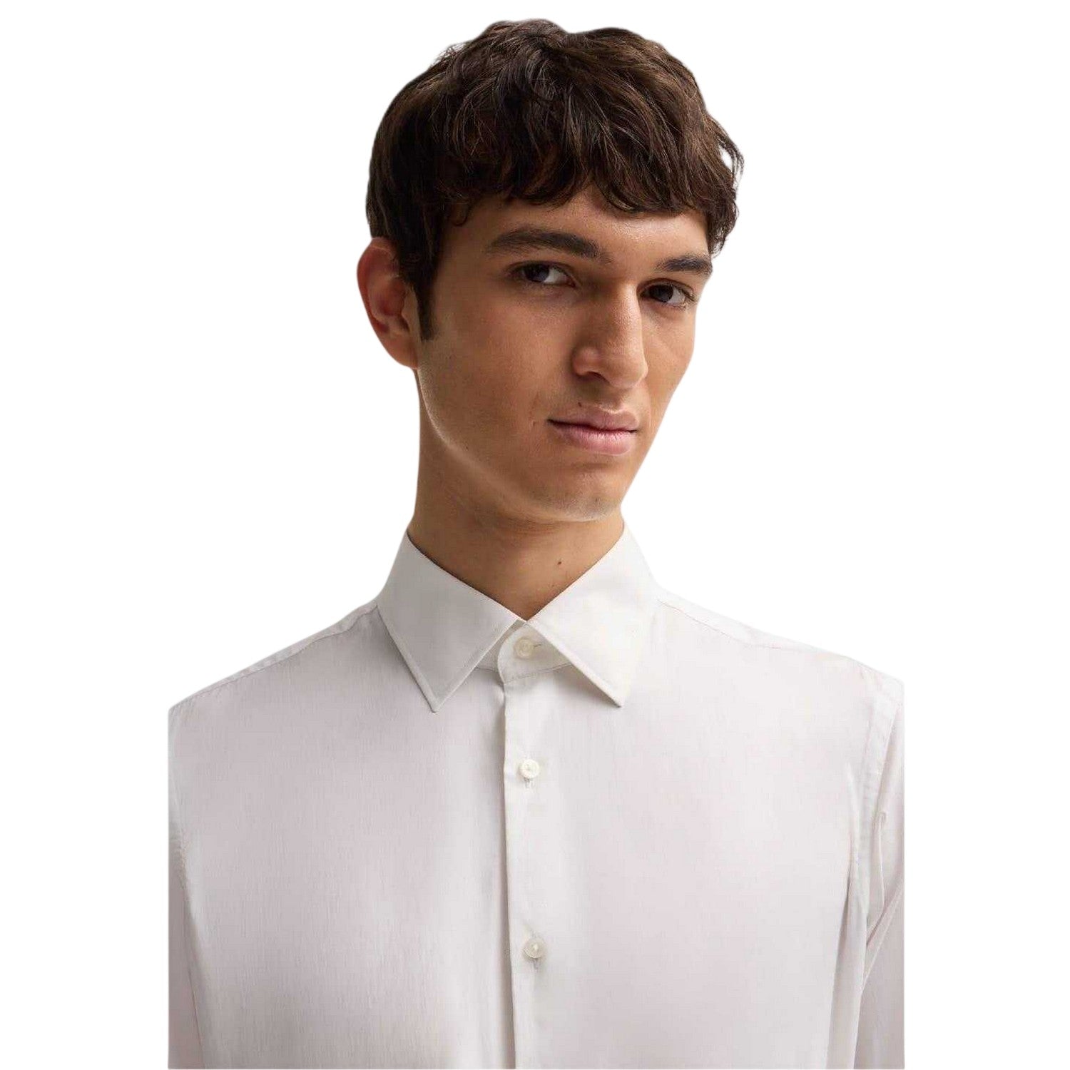 White - Side - Boss Mens Joe Oxford Point Collar Shirt