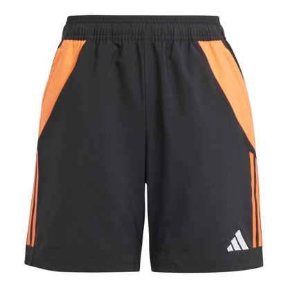 Black-Solar Red - Front - Adidas Childrens-Kids Tiro 24 Competition Shorts