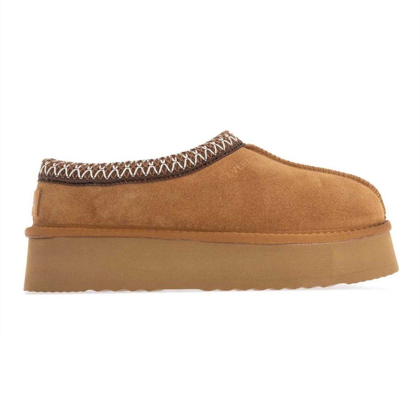 Chestnut - Lifestyle - EverAu Womens-Ladies Wonga Cow Suede Platform Slippers
