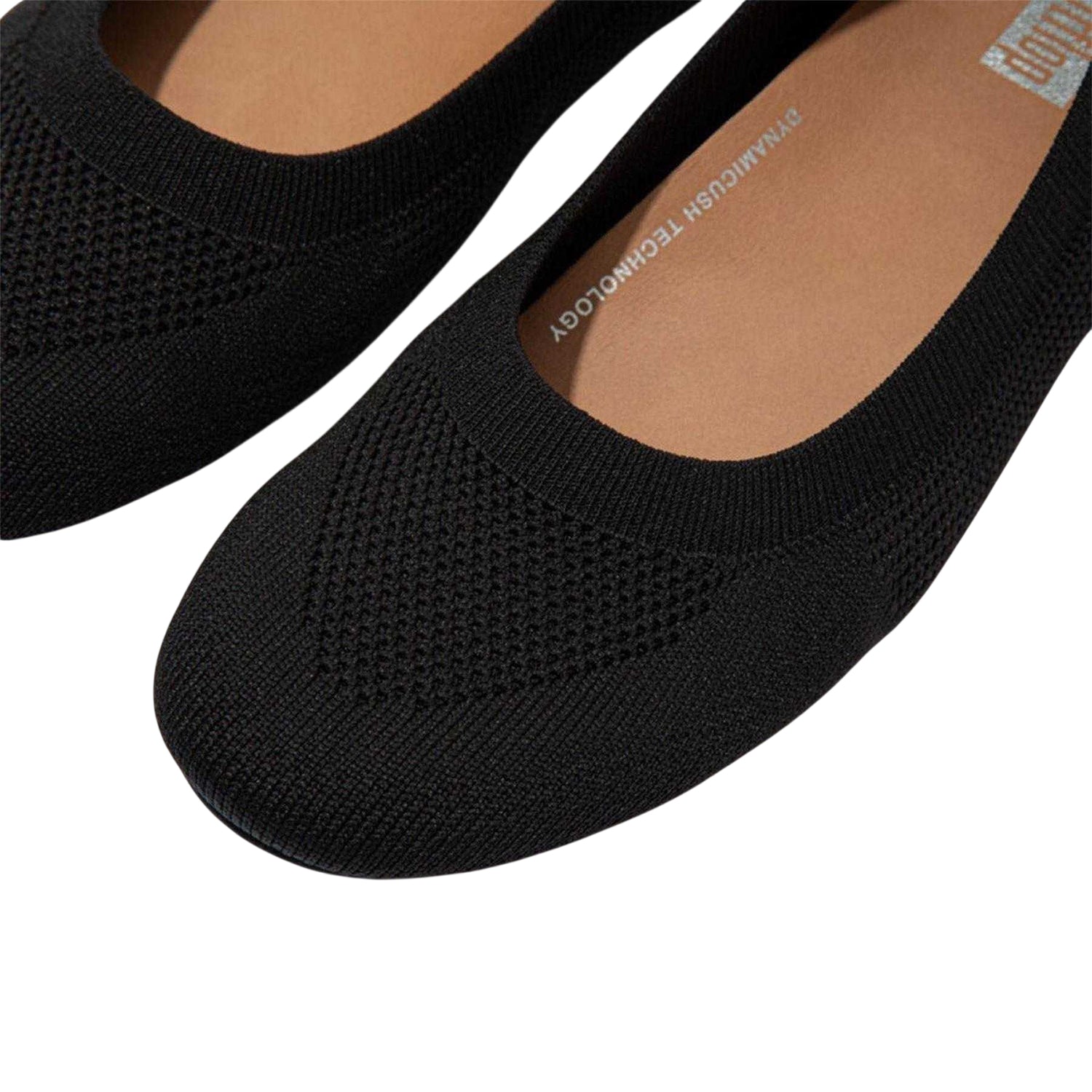 Black - Pack Shot - Fit Flop Womens-Ladies Allegro Ballet Flats