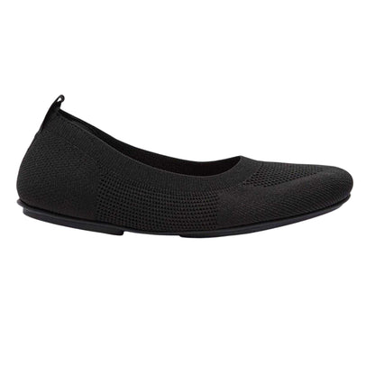 Black - Front - Fit Flop Womens-Ladies Allegro Ballet Flats