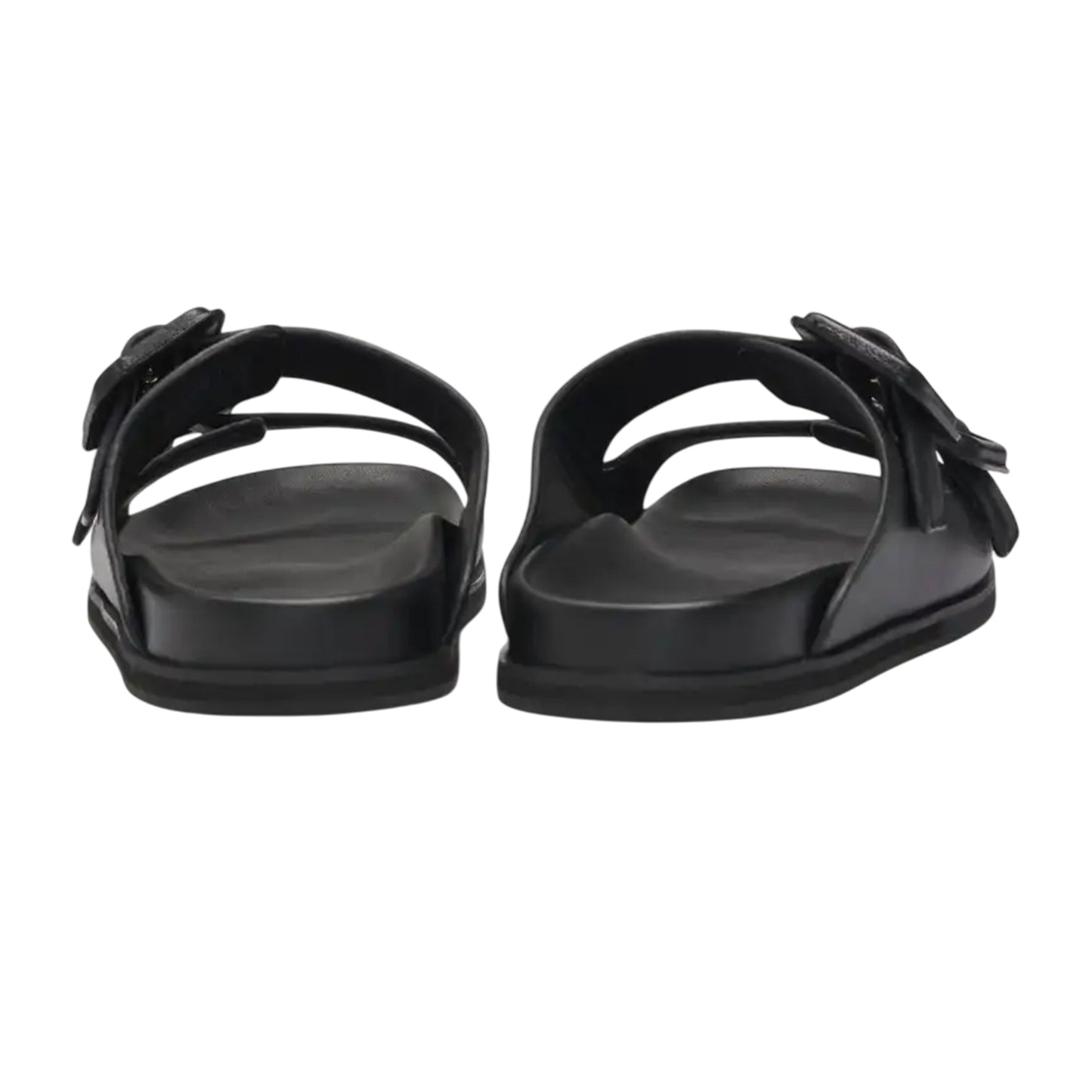 Black - Back - Boss Womens-Ladies Vcbk Cowhide Leather Double Buckle Flat Slide