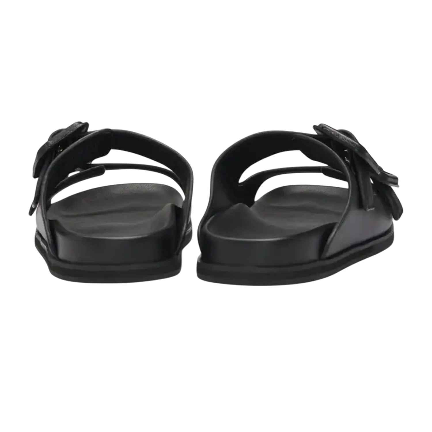 Black - Back - Boss Womens-Ladies Vcbk Cowhide Leather Double Buckle Flat Slide