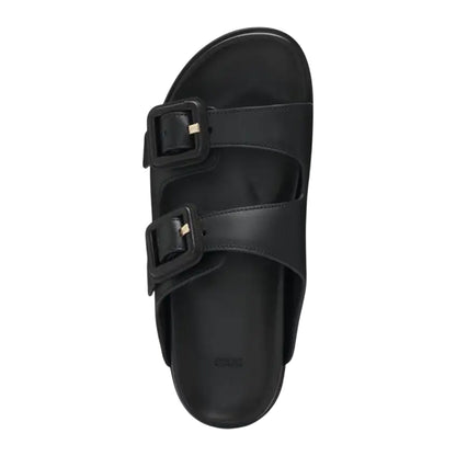 Black - Lifestyle - Boss Womens-Ladies Vcbk Cowhide Leather Double Buckle Flat Slide