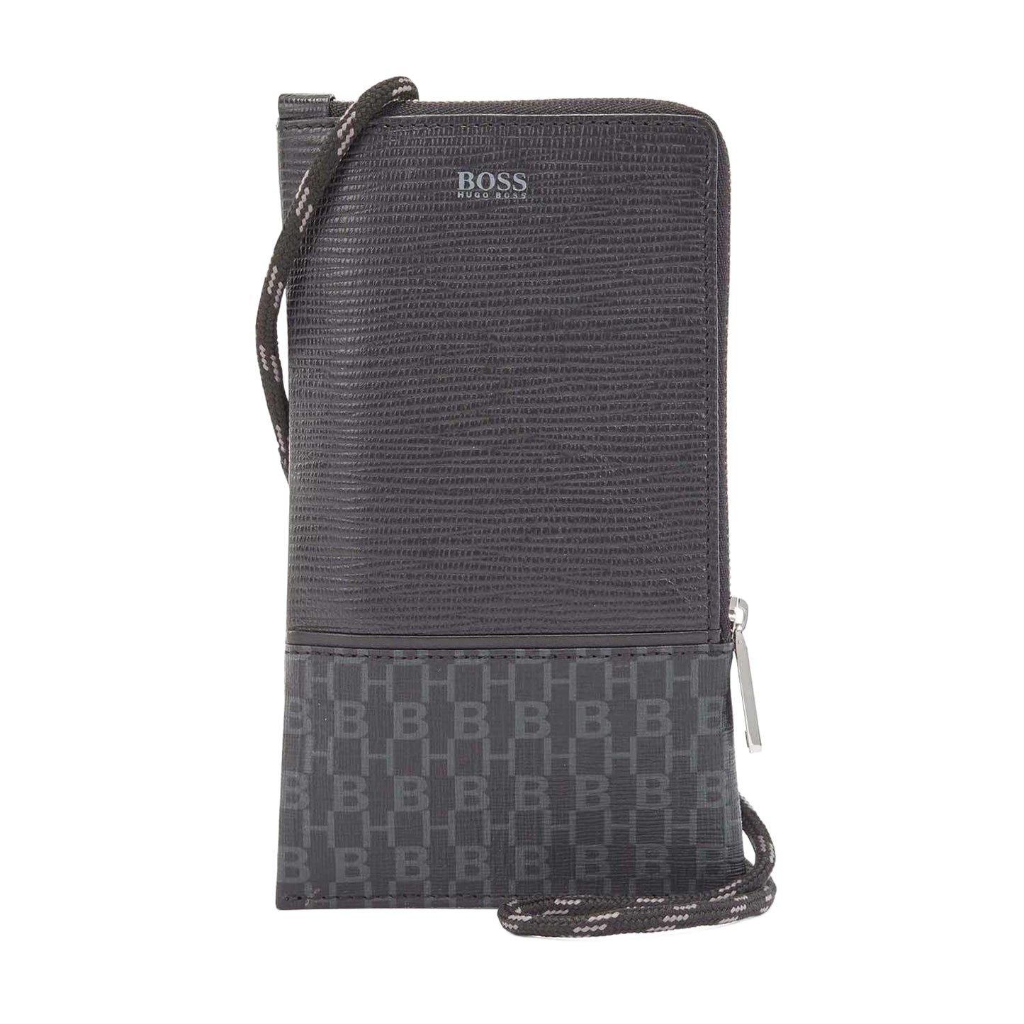 Black - Front - Boss Mens Metropole Leather Mobile Phone Holder