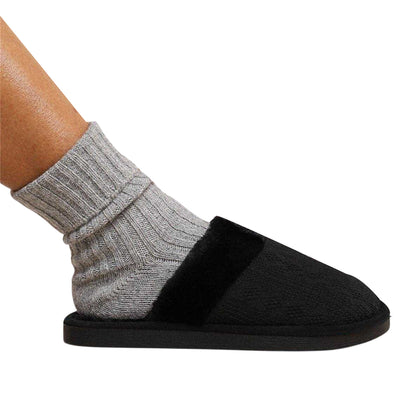 Black - Front - Where´s That From Womens-Ladies Faux Suede Flat Slides