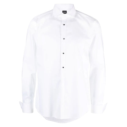 White - Front - Boss Mens Joe Oxford Spread Collar Shirt