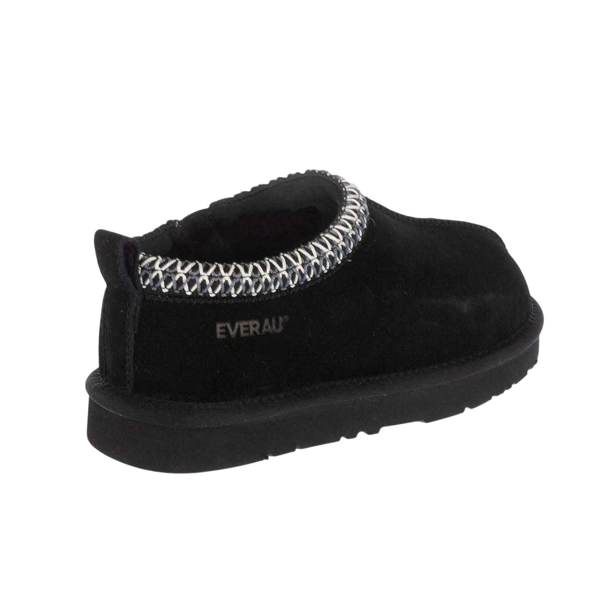 Black - Back - EverAu Womens-Ladies Wigeon Cow Suede Flat Slippers