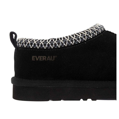 Black - Lifestyle - EverAu Womens-Ladies Wigeon Cow Suede Flat Slippers