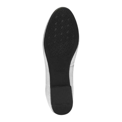 Silver - Lifestyle - Boss Womens-Ladies Dasy Ballerina Leather Flat Slippers