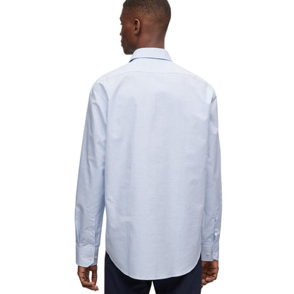 Blue - Back - Boss Mens Joe Spread Collar Shirt