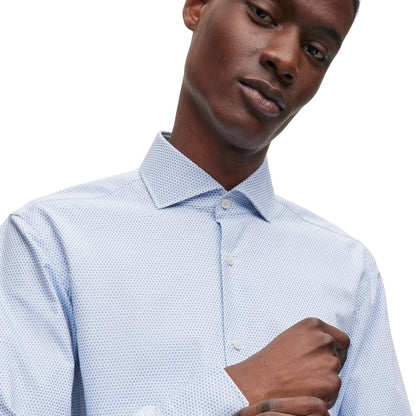 Blue - Side - Boss Mens Joe Spread Collar Shirt