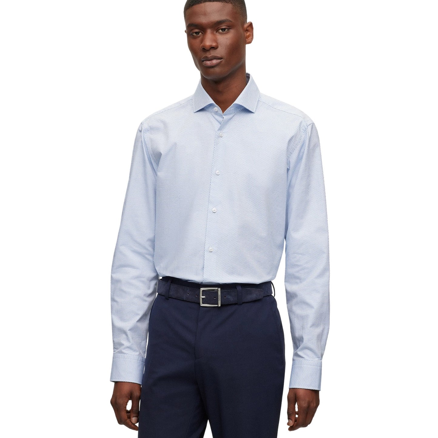Blue - Lifestyle - Boss Mens Joe Spread Collar Shirt