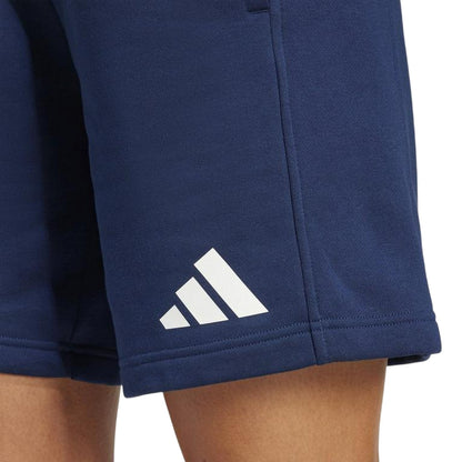Collegiate Navy - Side - Adidas Womens-Ladies Fleece Shorts