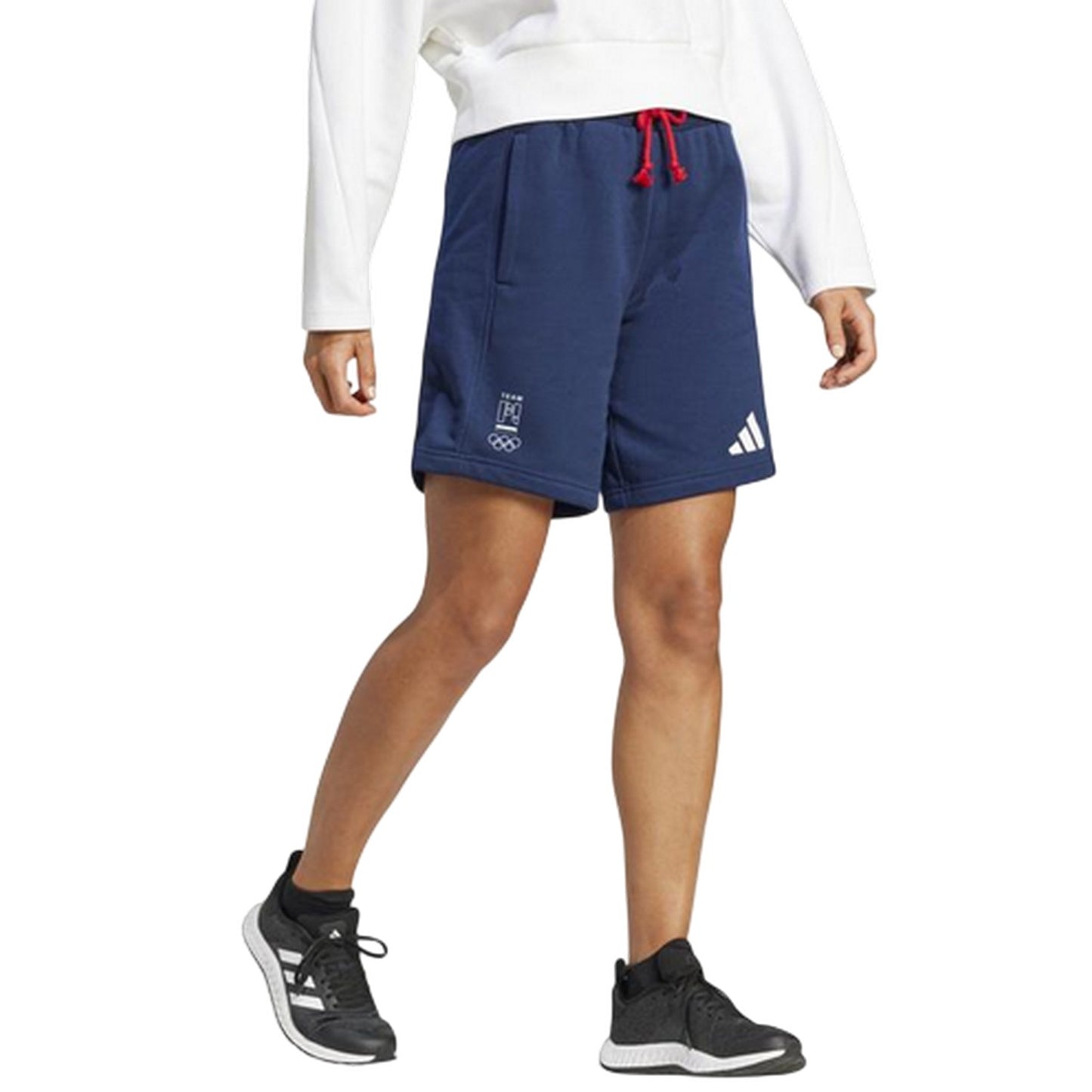 Collegiate Navy - Pack Shot - Adidas Womens-Ladies Fleece Shorts