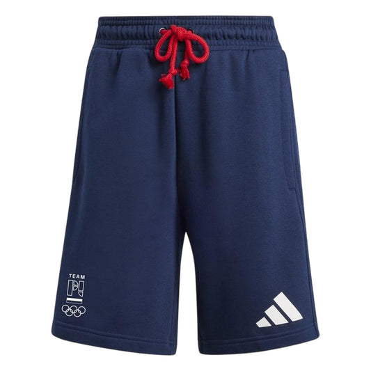 Collegiate Navy - Front - Adidas Womens-Ladies Fleece Shorts