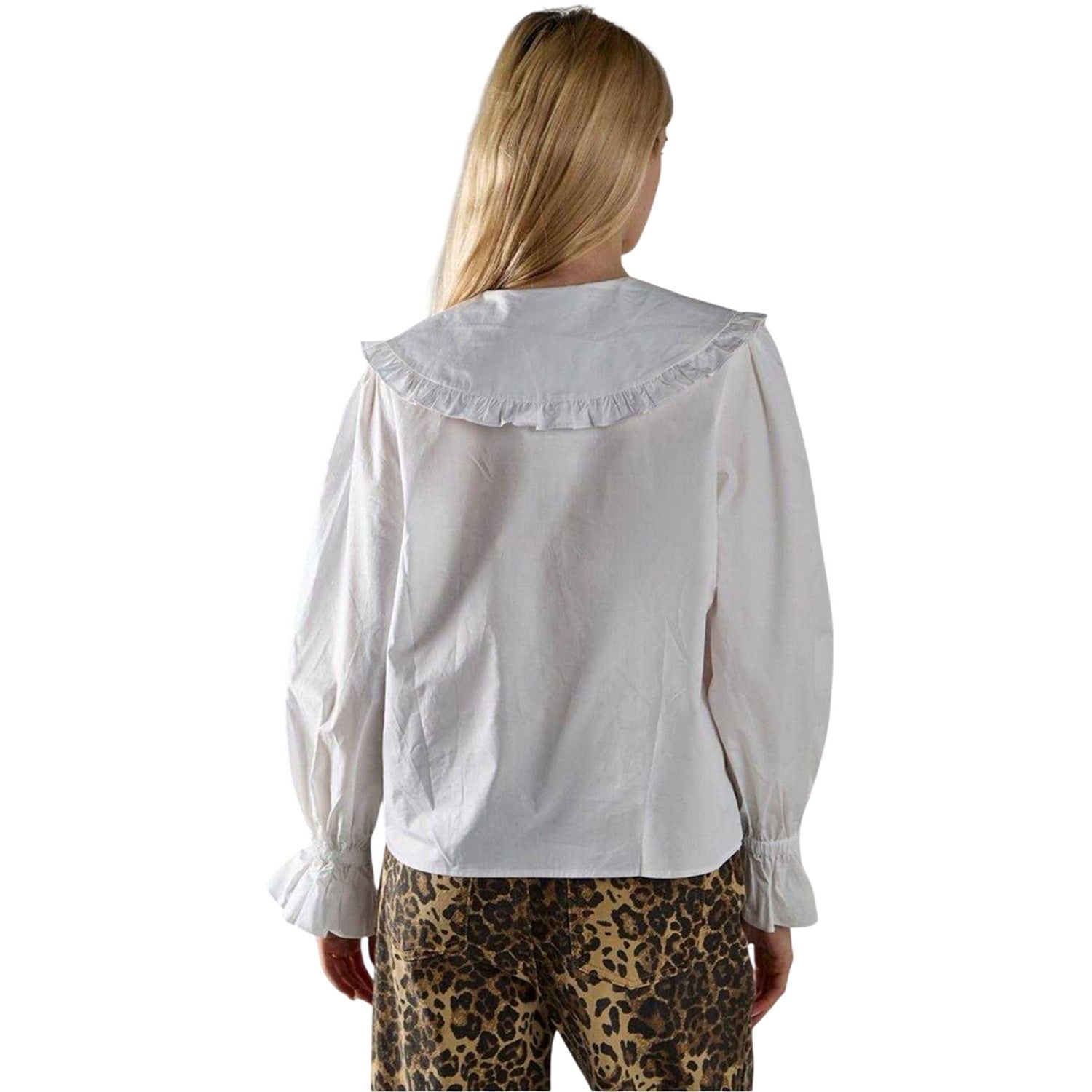 White - Back - Glamorous Womens-Ladies Statement Collar Blouse