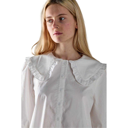 White - Side - Glamorous Womens-Ladies Statement Collar Blouse