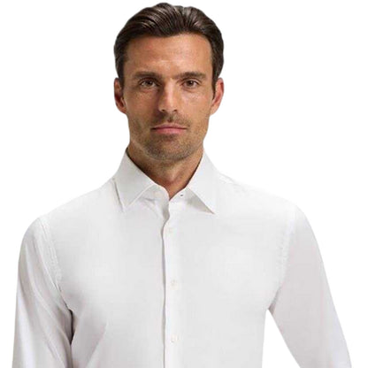 White - Side - Boss Mens Joe Point Collar Shirt