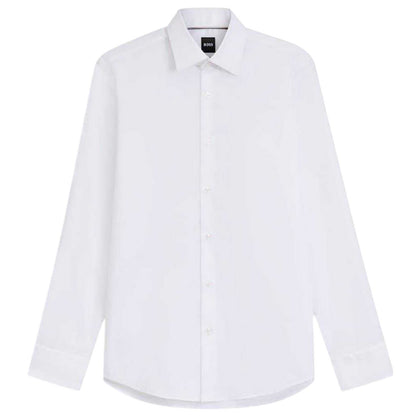 White - Front - Boss Mens Joe Point Collar Shirt