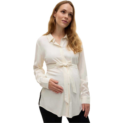 Bright White - Lifestyle - Mamalicious Womens-Ladies Mlelva Maternity Long-Sleeved Shirt