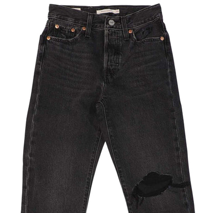 Black - Side - Levis Womens-Ladies Wedgie Straight Leg Jeans