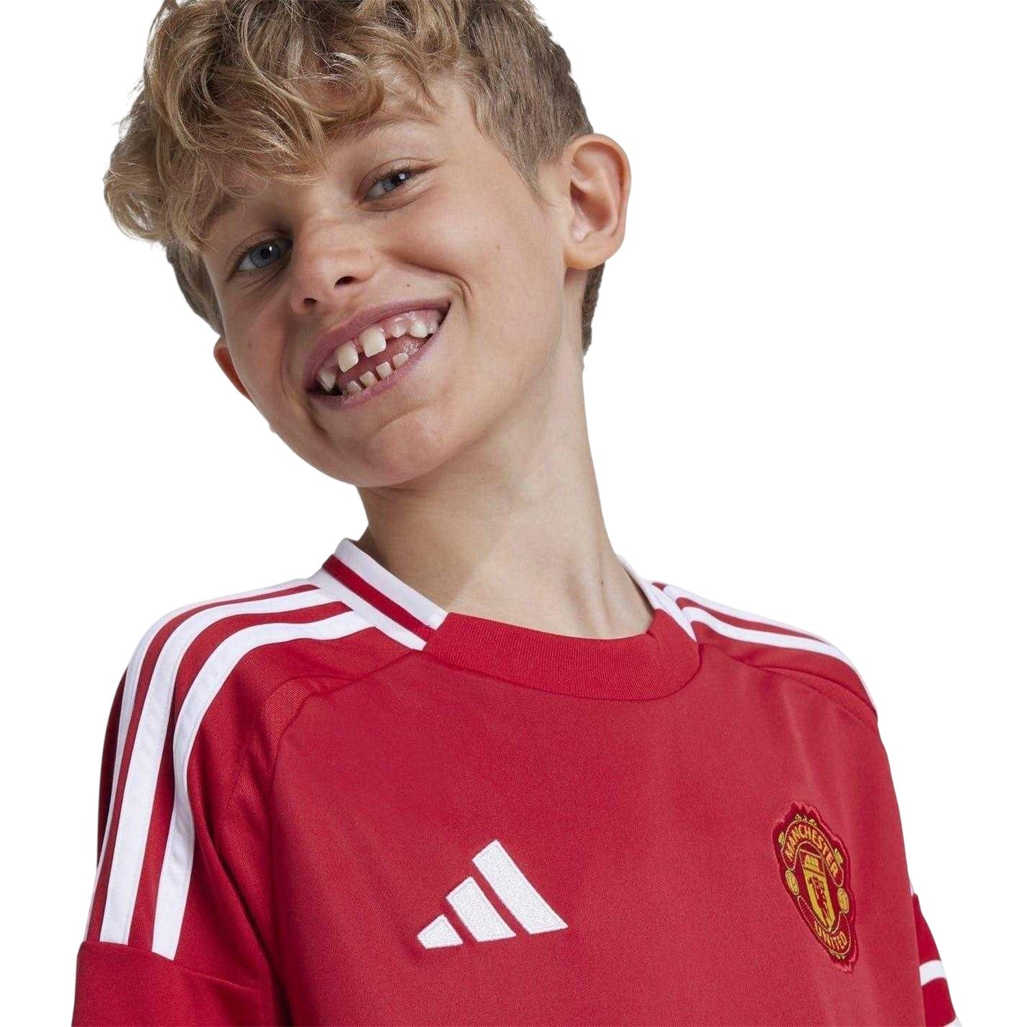 Red - Side - Manchester United FC Childrens-Kids 2024-25 Home Shirt