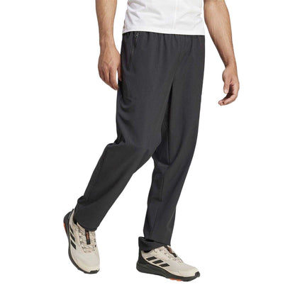 Black - Side - Adidas Mens Essentials Stretch Jogging Bottoms