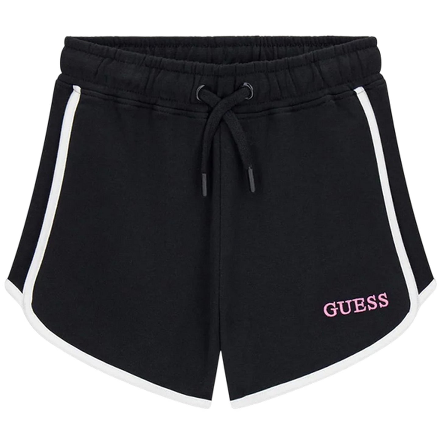 Jet Black - Front - Guess Childrens-Kids Logo Sweat Shorts