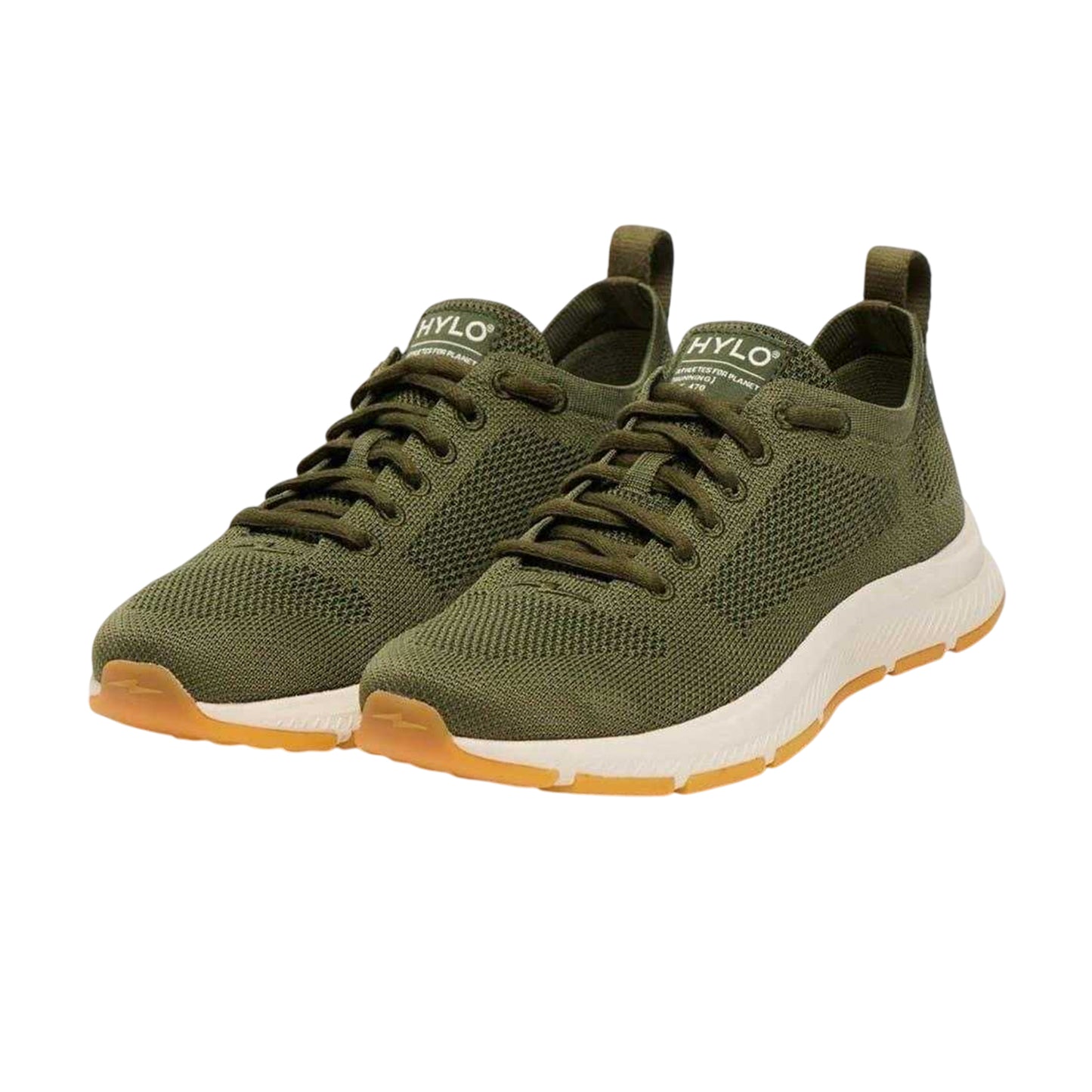 Khaki Green - Back - Hylo Athletics Mens At Light Runner Flat Trainers