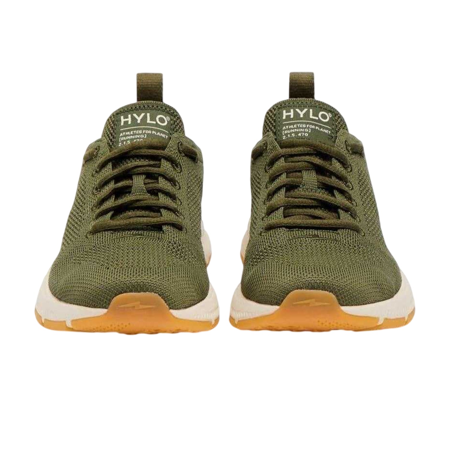 Khaki Green - Side - Hylo Athletics Mens At Light Runner Flat Trainers