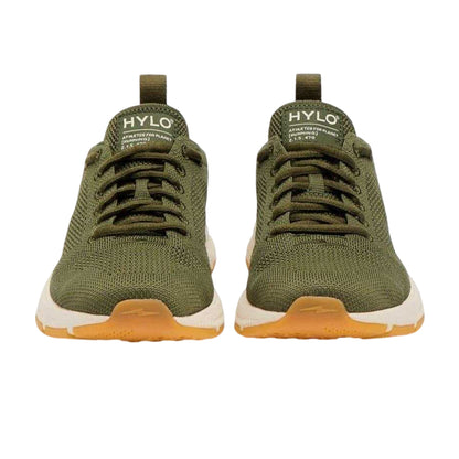 Khaki Green - Side - Hylo Athletics Mens At Light Runner Flat Trainers