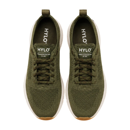 Khaki Green - Lifestyle - Hylo Athletics Mens At Light Runner Flat Trainers