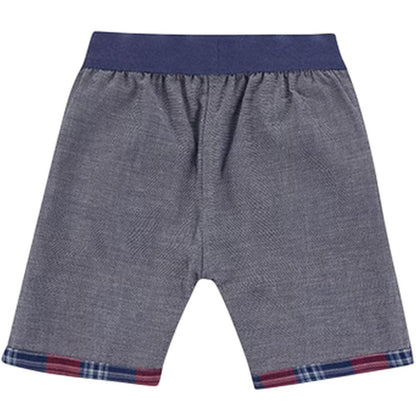 Blue-Red - Front - Lilly & Sid Childrens-Kids Plaid Reversible Shorts