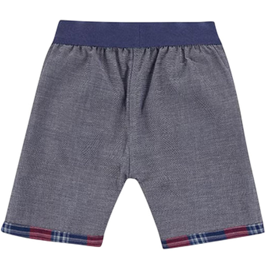 Blue-Red - Front - Lilly & Sid Childrens-Kids Plaid Reversible Shorts