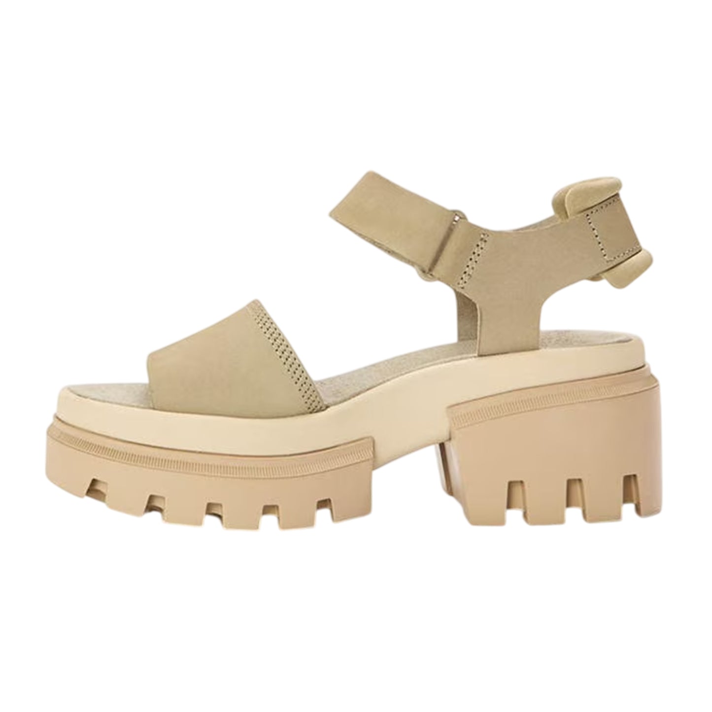Light Taupe - Back - Timberland Womens-Ladies Nubuck Backstrap Flatform Sandals