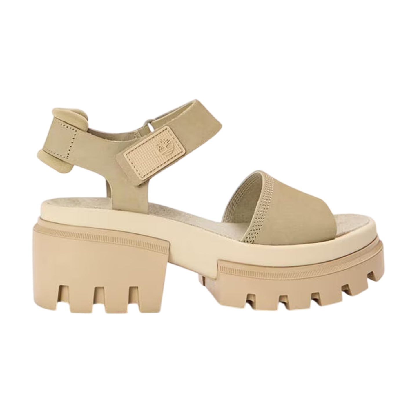 Light Taupe - Front - Timberland Womens-Ladies Nubuck Backstrap Flatform Sandals