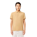 Beige - Side - Lacoste Mens Paris Piqué Stretch Regular Polo Shirt