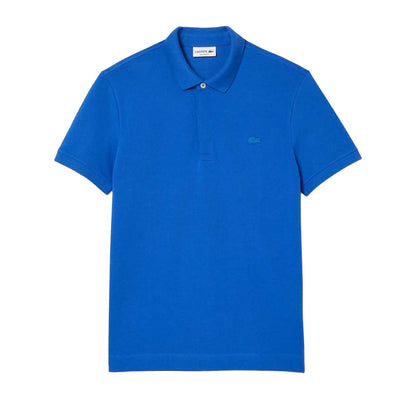 Blue - Front - Lacoste Mens Paris Piqué Stretch Regular Polo Shirt