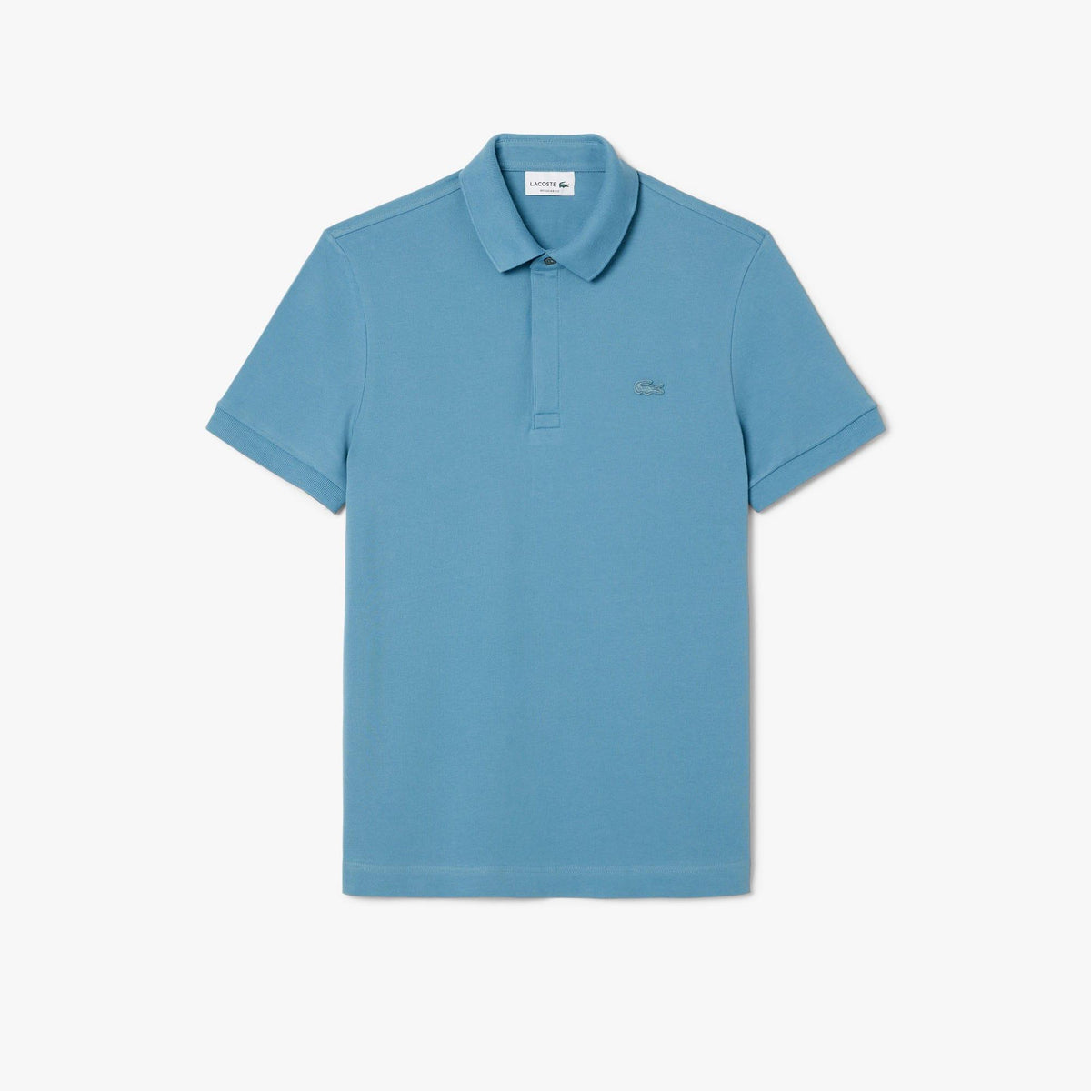 Sky Blue - Front - Lacoste Mens Paris Piqué Stretch Regular Polo Shirt