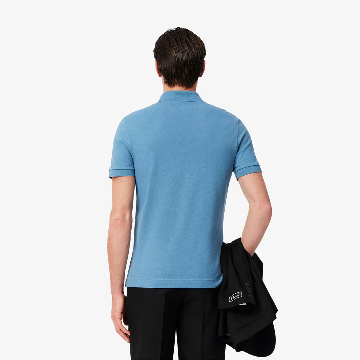 Sky Blue - Side - Lacoste Mens Paris Piqué Stretch Regular Polo Shirt
